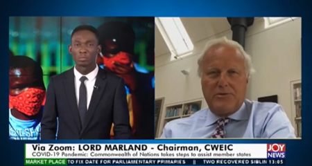 Lord Marland Interviewed on Joy News in Ghana Discussing COVID-19 and the Commonwealth