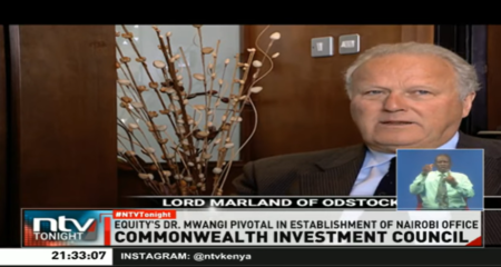 Lord Marland speaks to NTV Kenya ahead of the East and Central Africa Hub Launch