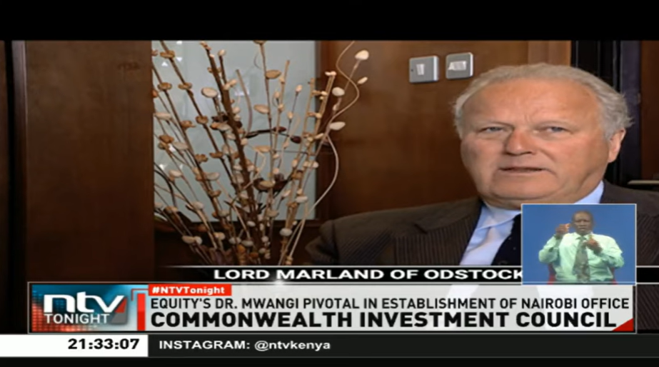 Lord Marland speaks to NTV Kenya ahead of the East and Central Africa Hub Launch