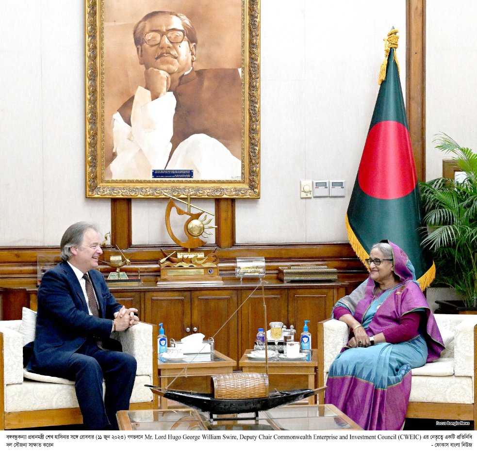 Lord Swire calls upon Prime Minister Sheikh Hasina on a visit to Bangladesh