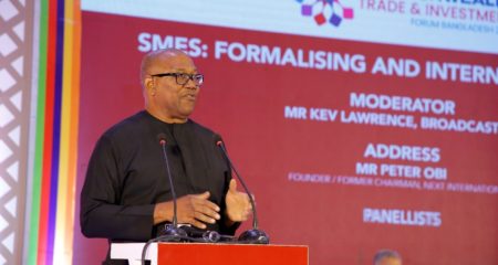 Peter Obi addresses the Commonwealth Trade and Investment Forum in Bangladesh