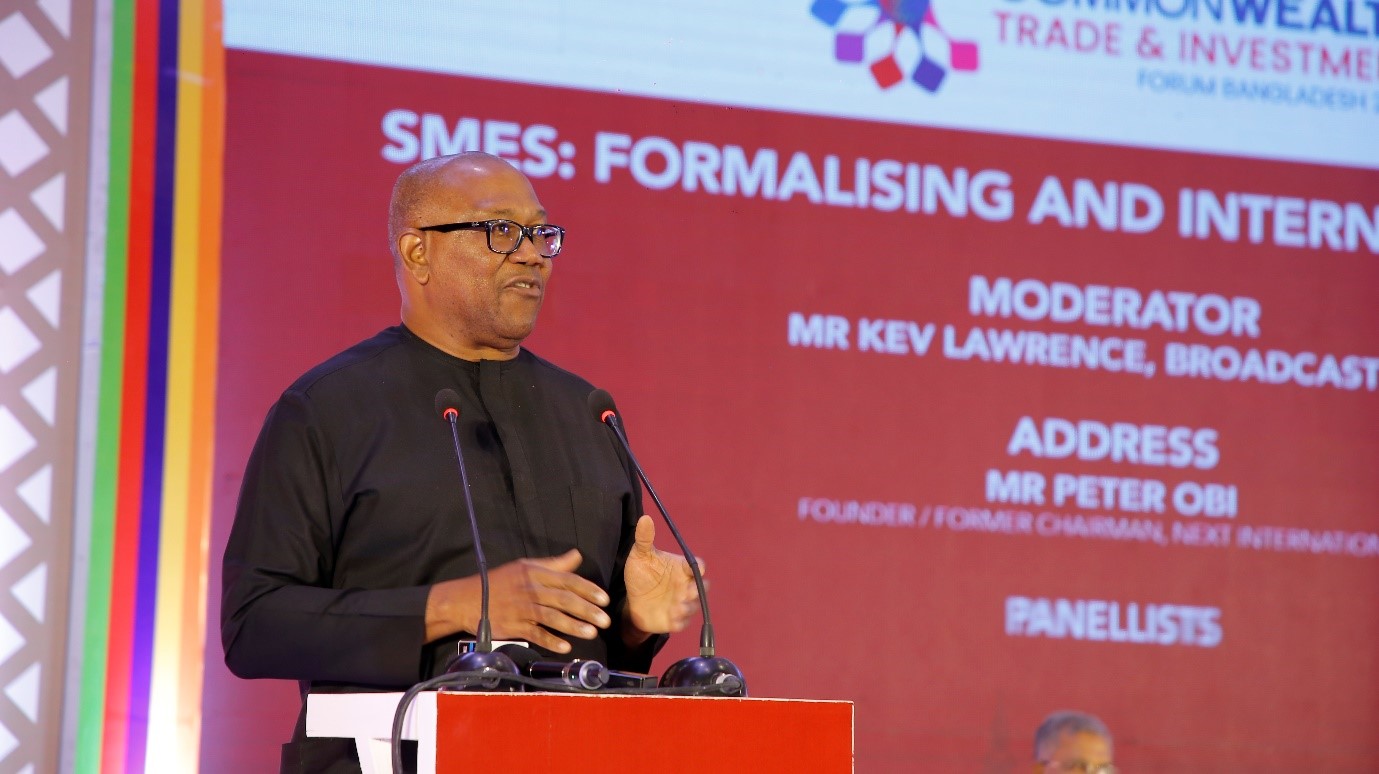Peter Obi addresses the Commonwealth Trade and Investment Forum in Bangladesh