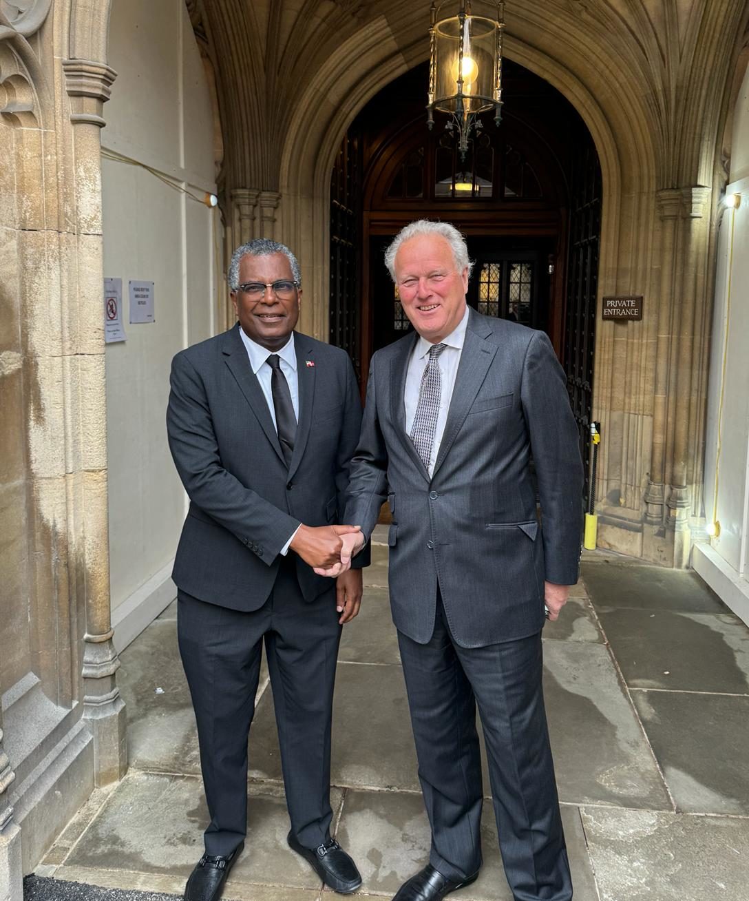 Minister of Foreign Affairs from The Bahamas visits Lord Marland at the House of Lords
