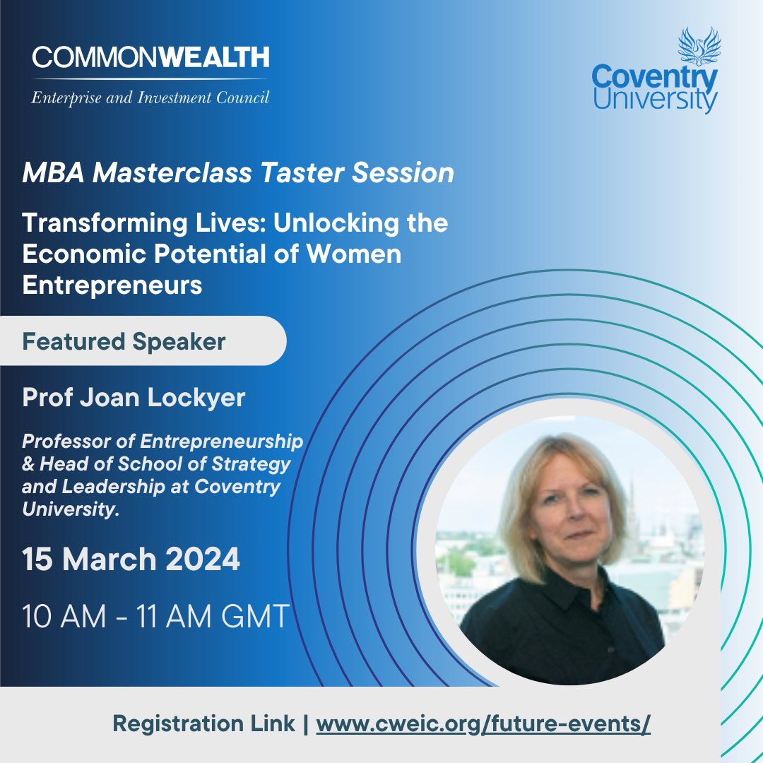 MBA Masterclass Taster - Transforming Lives: Unlocking the Economic Potential of Women Entrepreneurs